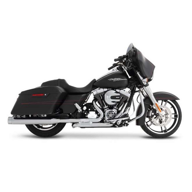 RINEHART RACING SLIP-ON 4" SLIMLINE DUALS CHROME EXHAUST TOURING 09-16