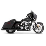 RINEHART RACING SLIP-ON 4" SLIMLINE DUALS BLACK EXHAUST TOURING 09-16