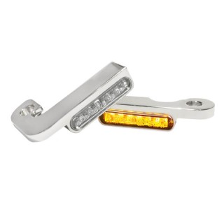 HEINZ BIKES FRONT CHROME LED TURN SIGNALS FOR HARLEY DAVIDSON SPORTSTER 1990-2003