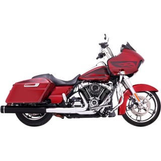 TERMINALI RINEHART RACING OMOLOGATI SLIP-ON 4.5" PER MOTORI 107”/114” NERI-CROMATI TOURING 17-21