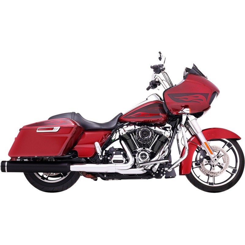 TERMINALI RINEHART RACING OMOLOGATI SLIP-ON 4.5" PER MOTORI 107”/114” NERI-CROMATI TOURING 17-21