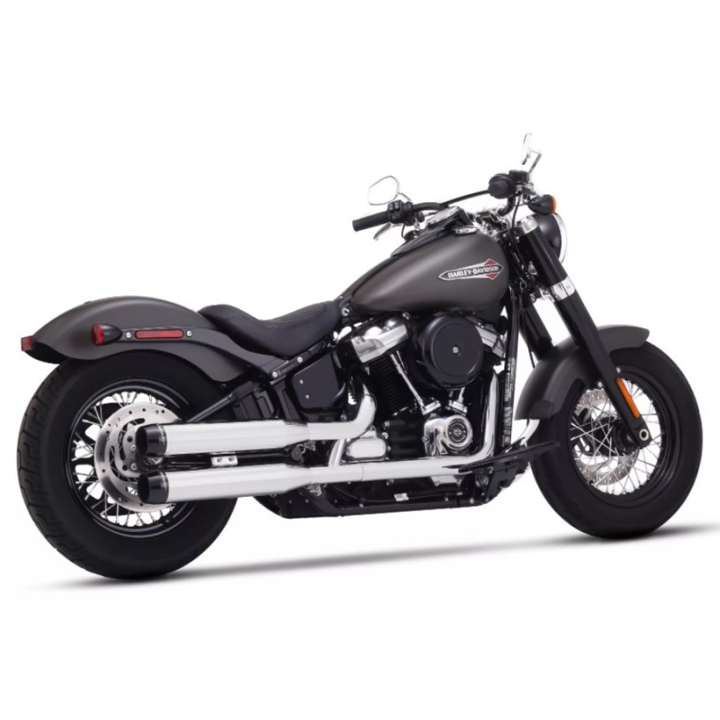 TERMINALI RINEHART RACING SLIP-ON 3.5" CROMATI-NERI HARLEY SOFTAIL 18-21