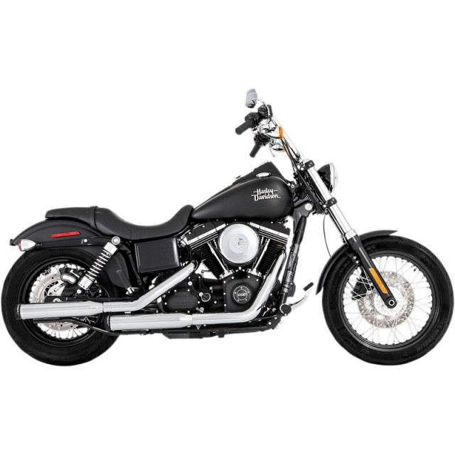 RINEHART RACING SLIP-ON 3" CHROME-BLACK MUFFLERS HARLEY DYNA 2006-2017