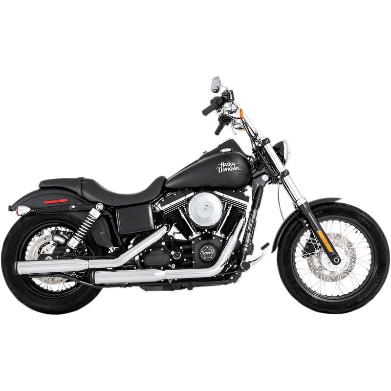 RINEHART RACING SLIP-ON 3" CHROME-BLACK MUFFLERS HARLEY DYNA 2006-2017