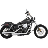 RINEHART RACING SLIP-ON 3" CHROME-BLACK MUFFLERS HARLEY DYNA 2006-2017