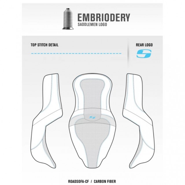 SELLA SADDLEMEN ROAD SOFA CF 2-UP GEL RISCALDATA ESTESA PER HARLEY TOURING 2008-2021 - LOGO