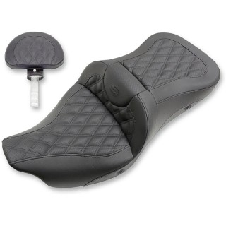SADDLEMEN ROAD SOFA LS 2-UP HEATED GEL SEAT DRIVER’S BACKREST TOURING 08-21
