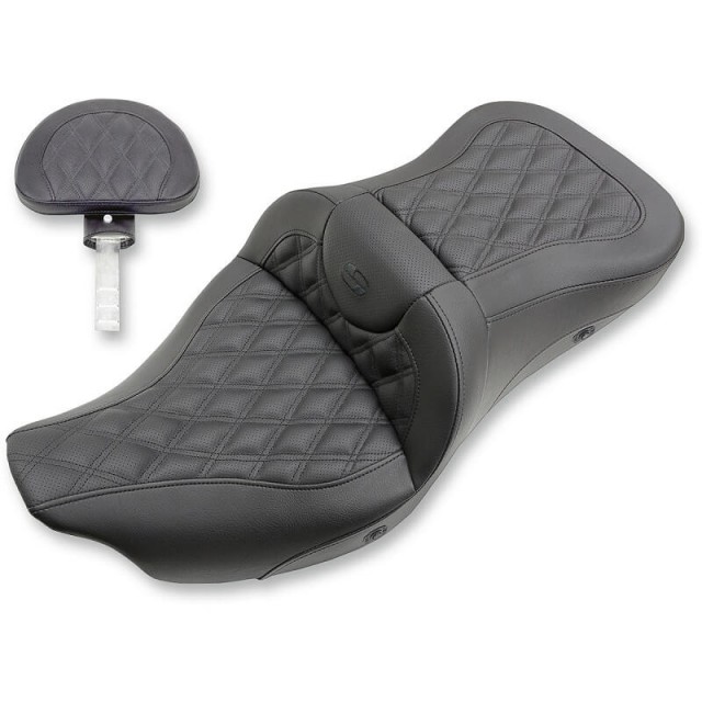 SADDLEMEN ROAD SOFA LS 2-UP HEATED GEL SEAT DRIVER’S BACKREST TOURING 08-21