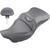 SADDLEMEN ROAD SOFA CF 2-UP HEATED GEL SEAT DRIVER'S BACKREST TOURING 08-21