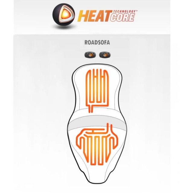 SADDLEMEN ROAD SOFA PT 2-UP HEATED GEL SEAT PILLOW TOP TOURING 08-21 - HEAT
