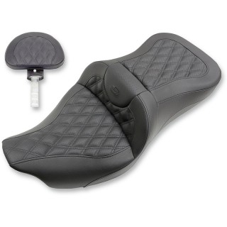 SADDLEMEN ROAD SOFA LS 2-UP GEL SEAT DRIVER'S BACKREST TOURING 08-21