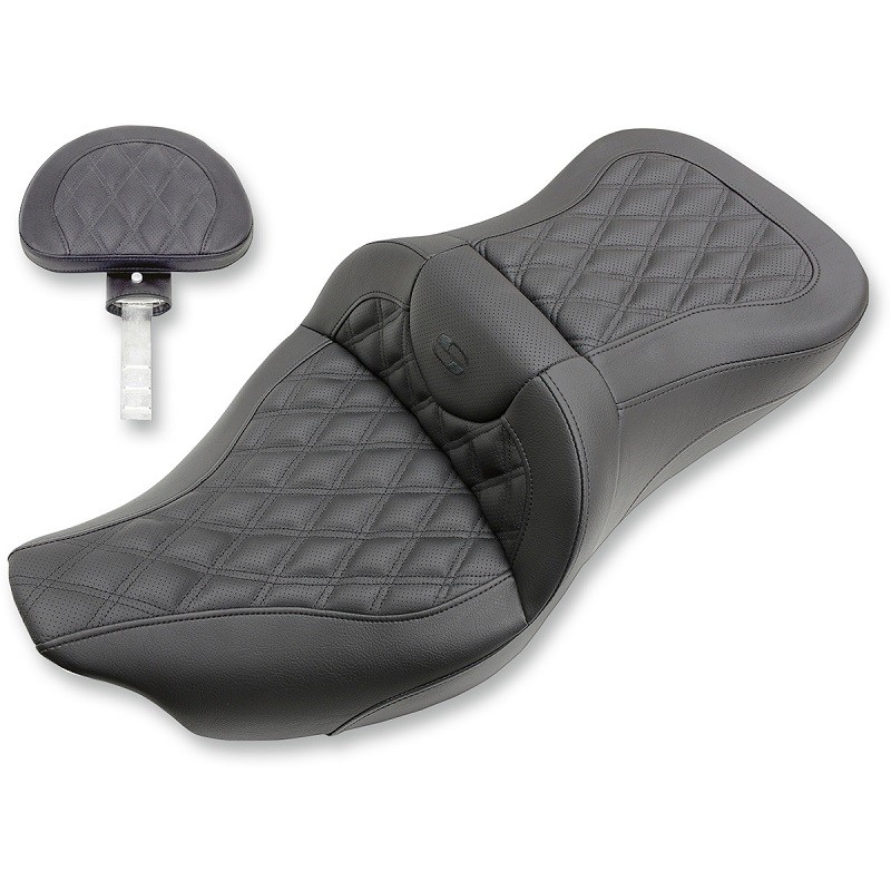 SADDLEMEN ROAD SOFA LS 2-UP GEL SEAT DRIVER'S BACKREST TOURING 08-21