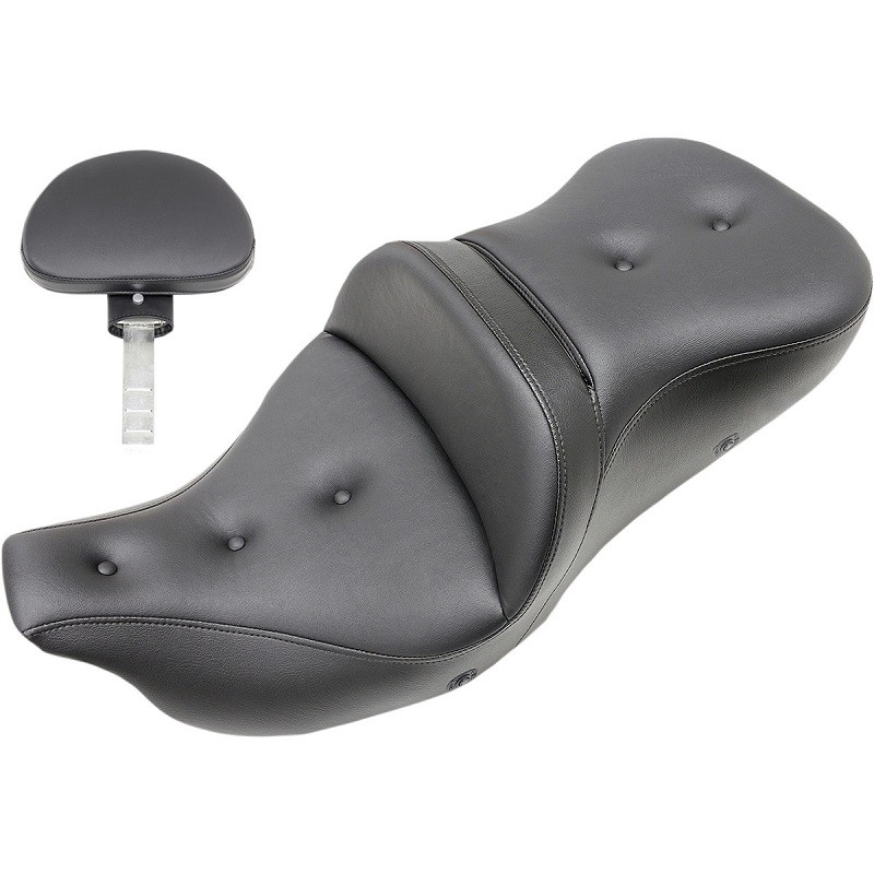 SADDLEMEN HEATED GEL ROAD SOFA PT 2-UP PILLOW TOP BACKREST SEAT TOURING 2007-2021