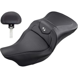 SADDLEMEN ROAD SOFA CF 2-UP GEL DRIVER'S BACKREST SEAT HARLEY TOURING 2008-2021