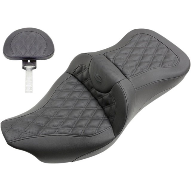 SADDLEMEN ROAD SOFA LS 2-UP GEAL SEAT DRIVER'S BACKREST HARLEY TOURING 2008-2021