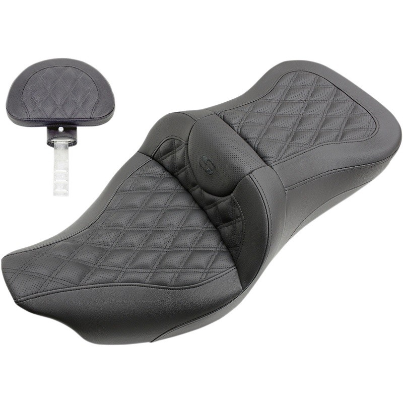 SADDLEMEN ROAD SOFA LS 2-UP GEAL SEAT DRIVER'S BACKREST HARLEY TOURING 2008-2021