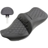 SADDLEMEN ROAD SOFA LS 2-UP GEAL SEAT DRIVER'S BACKREST HARLEY TOURING 2008-2021