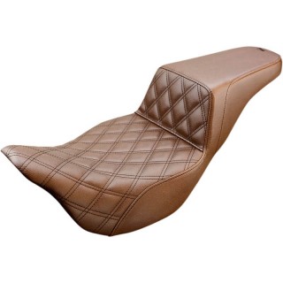 SADDLEMEN 2-UP STEP-UP LS DRIVER BROWN SEAT HARLEY TOURING 2007-2021