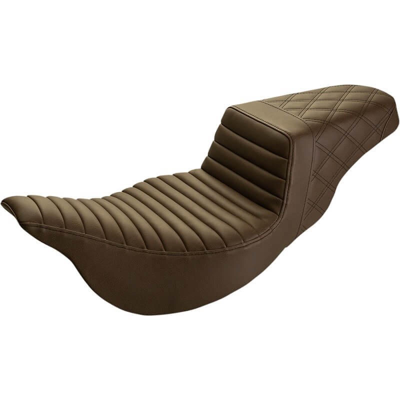 SADDLEMEN 2-UP STEP-UP EXTENDED TR-LS BROWN SEAT HARLEY TOURING 2008-2021