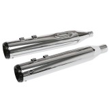 S&S GNX 4.5" SLIP-ON CHROME SLIP-ON MUFFLERS WITH BLACK ENDCAPS HARLEY TOURING 17-21