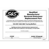 S&S GNX 4.5" SLIP-ON CHROME SLIP-ON MUFFLERS WITH BLACK ENDCAPS HARLEY TOURING 17-21 - CERTIFICATION