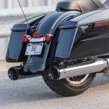S&S GNX 4.5" SLIP-ON CHROME SLIP-ON MUFFLERS WITH BLACK ENDCAPS HARLEY TOURING 17-21 - BACK