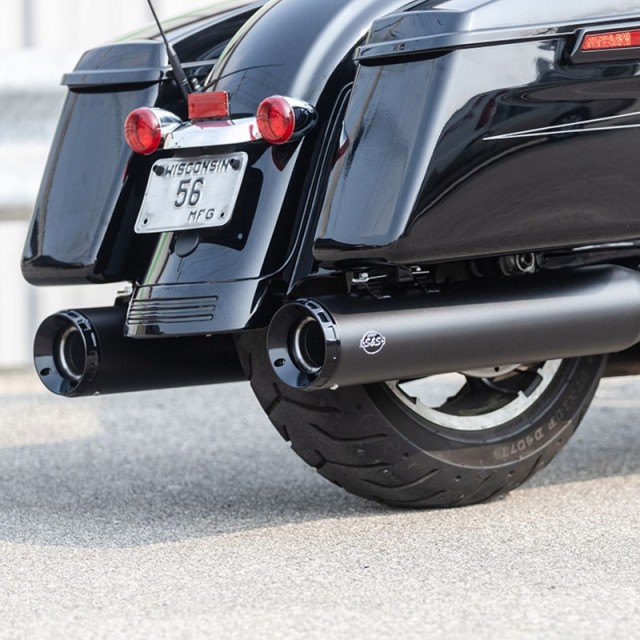 TERMINALI S&S GNX 4.5" SLIP-ON NERI FONDELLI NERI HARLEY TOURING 2017-2020 - PARTICOLARE