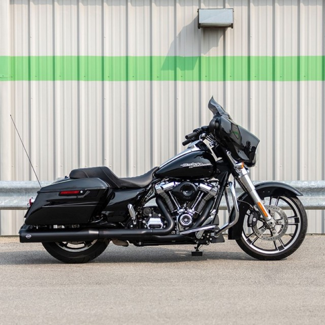 TERMINALI S&S GNX 4.5" SLIP-ON NERI FONDELLI NERI HARLEY TOURING 2017-2020 - LATO