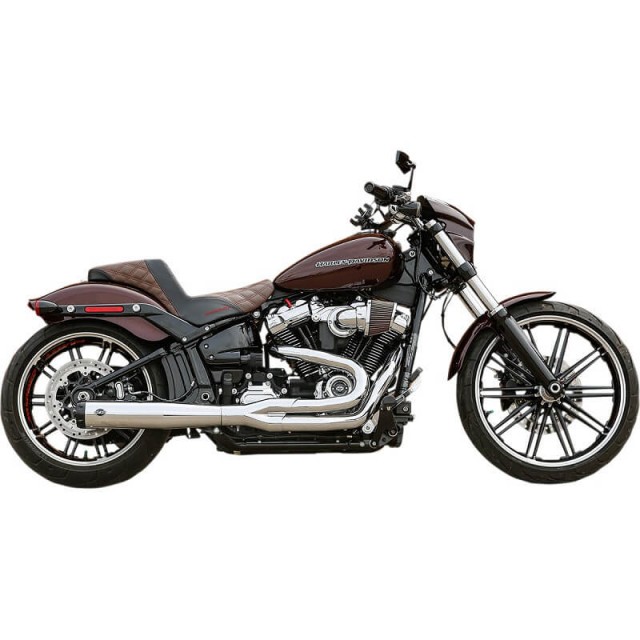 S&S SUPERSTREET 2-IN-1 CHROME EXHAUST SYSTEM HARLEY SOFTAIL KING-FAT BOY-BREAKOUT 18-20 - SIDE