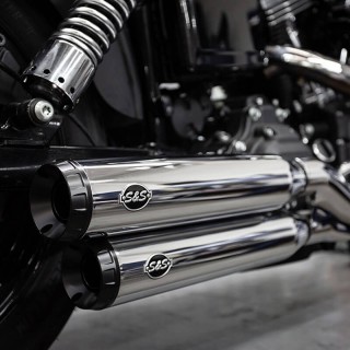 S&S GRAND NATIONAL SLIP-ON CHROME MUFFLERS HARLEY DAVIDSON DYNA 2008-2017