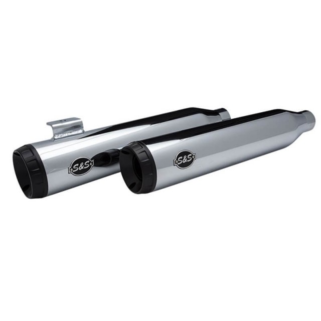 S&S GRAND NATIONAL SLIP-ON CHROME MUFFLERS HARLEY DAVIDSON DYNA 2008-2017 - MUFFLERS