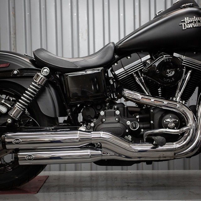 TERMINALI S&S GRAND NATIONAL SLIP-ON HARLEY DAVIDSON DYNA 2008-2017 - LATO
