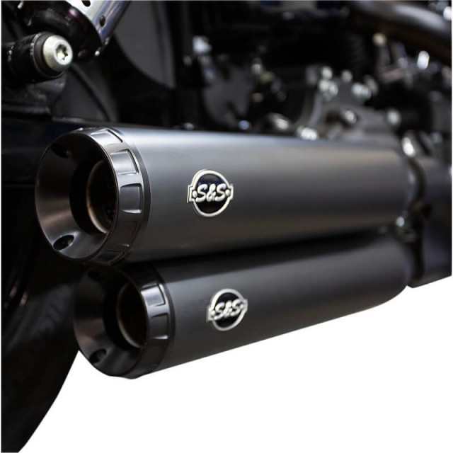 S&S GRAND NATIONAL SLIP-ON BLACK MUFFLERS HARLEY DAVIDSON DYNA 2008-2017 - END CAP