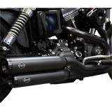 S&S GRAND NATIONAL SLIP-ON BLACK MUFFLERS HARLEY DAVIDSON DYNA 2008-2017