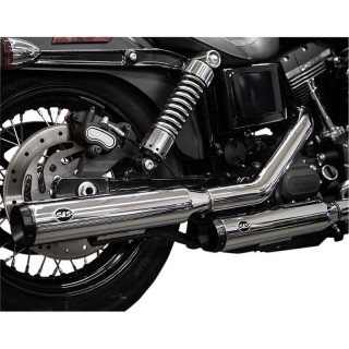 TERMINALI S&S GRAND NATIONAL SLIP-ON STAGGERED CROMATI HARLEY DAVIDSON DYNA 95-17