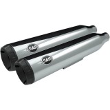 TERMINALI S&S GRAND NATIONAL SLIP-ON STAGGERED CROMATI HARLEY DAVIDSON DYNA 95-17 - TERMINALI