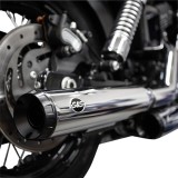 TERMINALI S&S GRAND NATIONAL SLIP-ON STAGGERED CROMATI HARLEY DAVIDSON DYNA 95-17 - FONDELLO