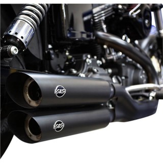 TERMINALI S&S SLASH CUT SLIP-ON NERI HARLEY DAVIDSON DYNA 2008-2017 - FONDELLI