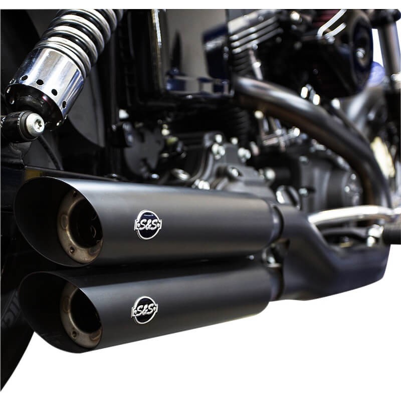 TERMINALI S&S SLASH CUT SLIP-ON NERI HARLEY DAVIDSON DYNA 2008-2017 - FONDELLI