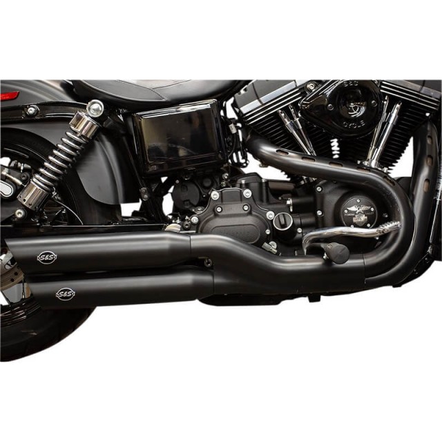 TERMINALI S&S SLASH CUT SLIP-ON NERI HARLEY DAVIDSON DYNA 2008-2017 - LATO