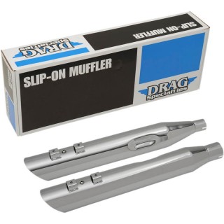 DRAG SPECIALITIES SLASHDOWN SLIP-ON CHROME 3-1/2" MUFFLERS HARLEY TOURING 17-20