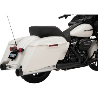 DRAG SPECIALITIES 4" SLIP-ON CHROME MUFFLERS BLACK END CAPS HARLEY TOURING 17-20