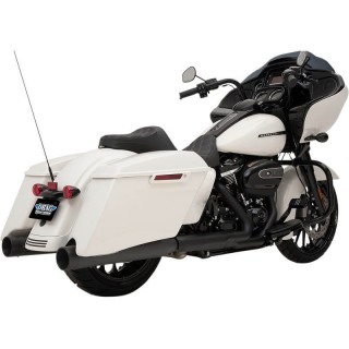 DRAG SPECIALITIES 4" SLIP-ON BLACK MUFFLERS BLACK END CAPS HARLEY TOURING 17-20