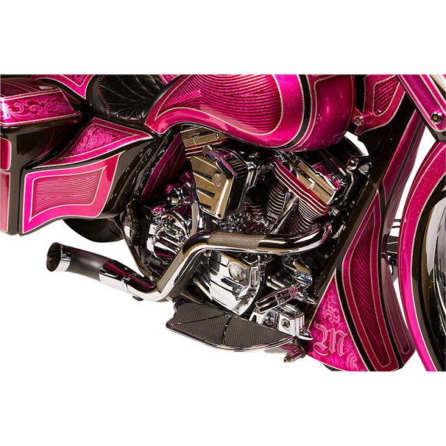 TRASK PERFORMANCE NASTY BASTARD 2-IN-1 CHROME-BLACK EXHAUST HARLEY TOURING 99-16 - INSTALLED