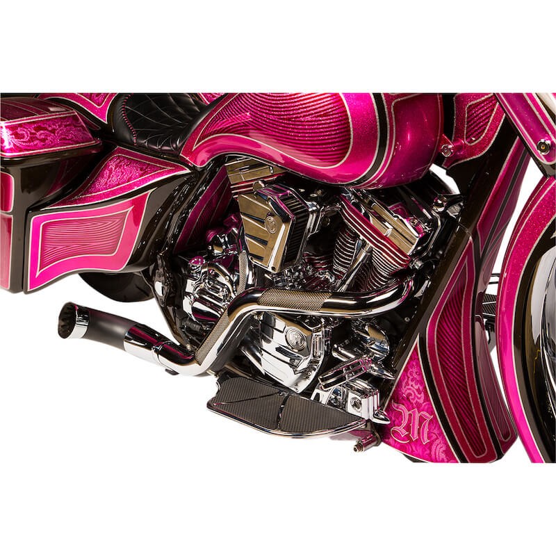 TRASK PERFORMANCE NASTY BASTARD 2-IN-1 CHROME-BLACK EXHAUST HARLEY TOURING 99-16 - INSTALLED