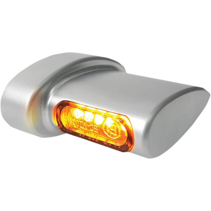 HEINZ BIKES REAR LED CHROME MATTE TURN SIGNALS WINGLETS MICRO FOR HARLEY DAVIDSON 96-21