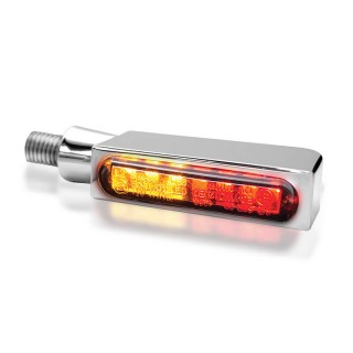 FRECCE POSTERIORI HEINZ BIKES BLOKK-LINE LED 3in1 CROMATE PER HARLEY DAVIDSON 96-21 - ACCESA