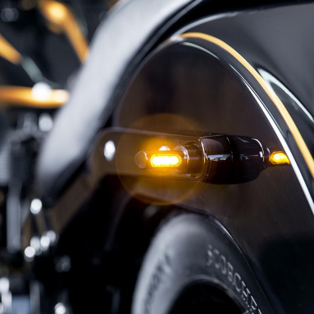 HEINZ BIKES BLACK REAR LED TURN SIGNALS WINGLETS MICRO HARLEY LIVEWIRE 2021-2022 - INSTALLED