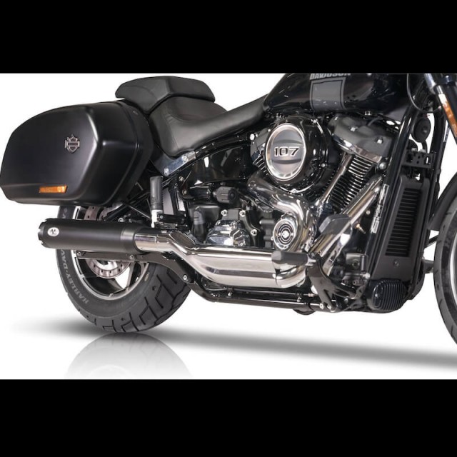 V-PERFORMANCE SLIP-ON EURO 5 BLACK MUFFLER FOR HARLEY DAVIDSON SPORT GLIDE 21-22 - FRONT