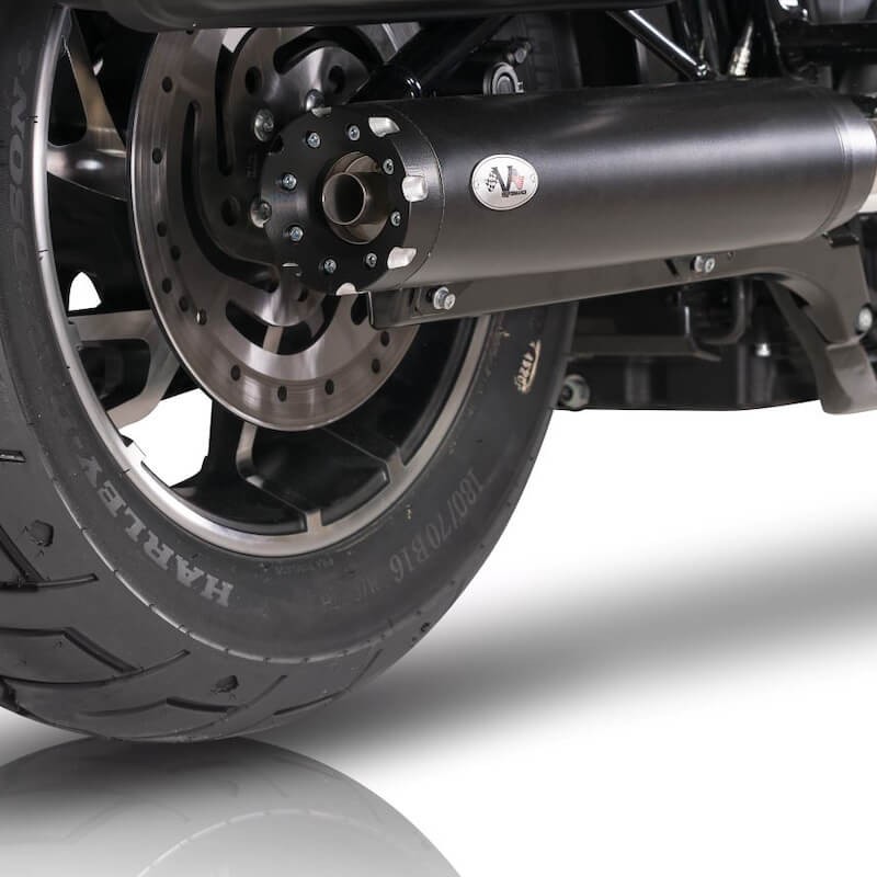 V-PERFORMANCE SLIP-ON EURO 5 BLACK MUFFLERS WITH REVOLVER END CAP FOR HARLEY TOURING 21-22
